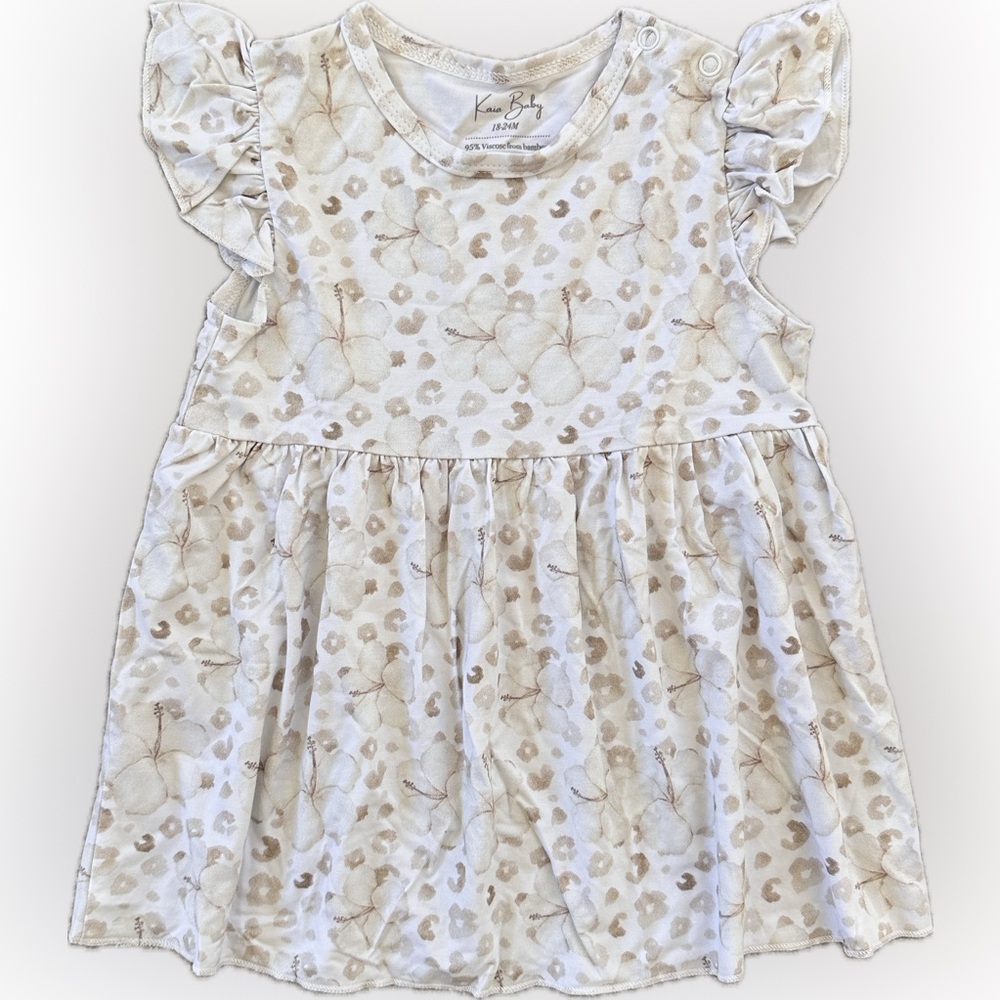 3-6M Baby Girl Bamboo Dress Summer Spring Baby Clothes Tropical Leopard